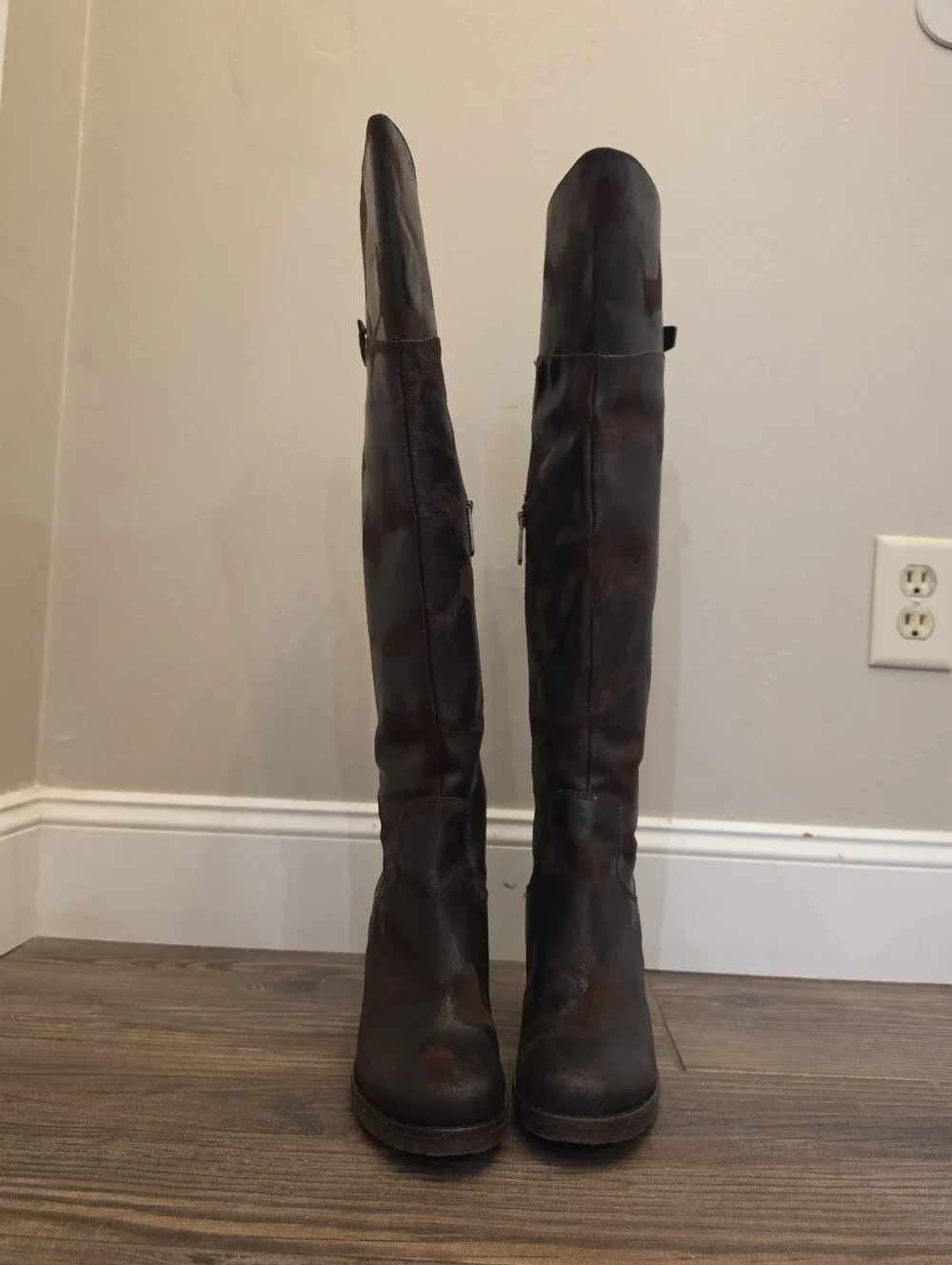 Donald J Pliner Women's Taria Over-the-Knee Boot Distressed Leather Womens 10
